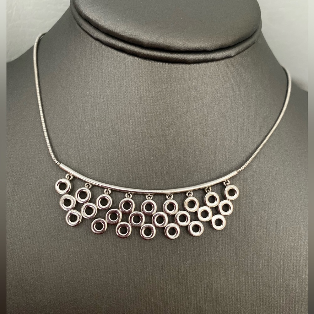 Sterling silver designer bib necklace